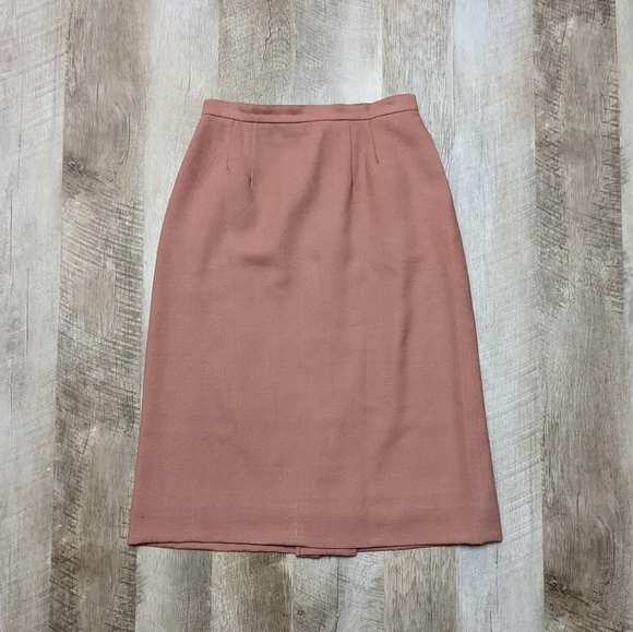 Pink 100% Pure Wool A line Skirt Women's Size 8 - Picture 1 of 11